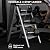 XinSunho 3 Step Ladder, Lightweight Folding Step Stool with Anti-Slip Wide Pedal, Portable Sturdy Steel Ladder 3 Steps, 330lbs Safety Kitchen & Household Ladder, Gray (Gray)