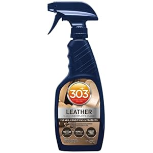 303 Products Leather 3-In-1 Complete Care – Cleans, Conditions, & Protects – Helps Prevent Fading & Cracking – Rinse Free Formula – Repels Dust, Lint, & Staining, 16 fl. oz. (30218CSR) Packaging May Vary