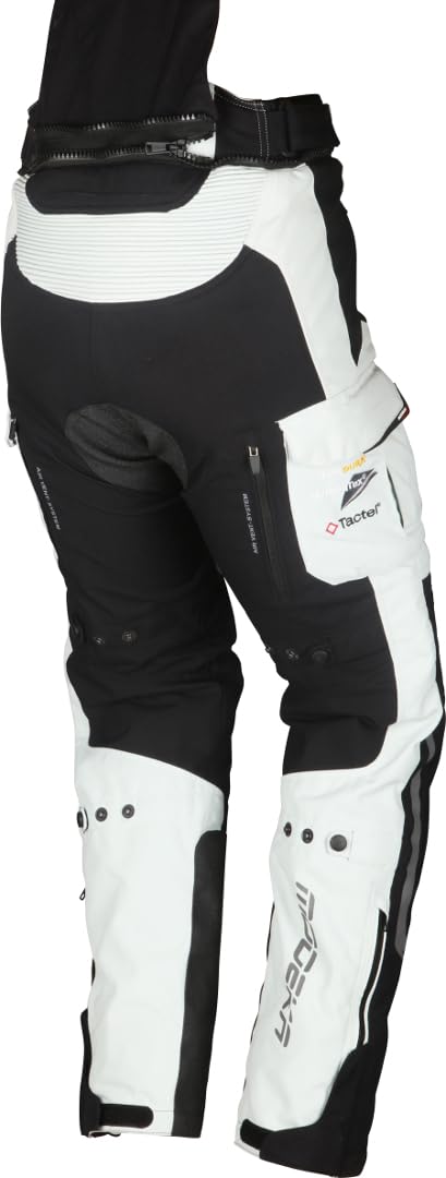 Modeka Panamericana Panie motocyklowe spodnie tekstylne, jasnoszary/czarny, 34