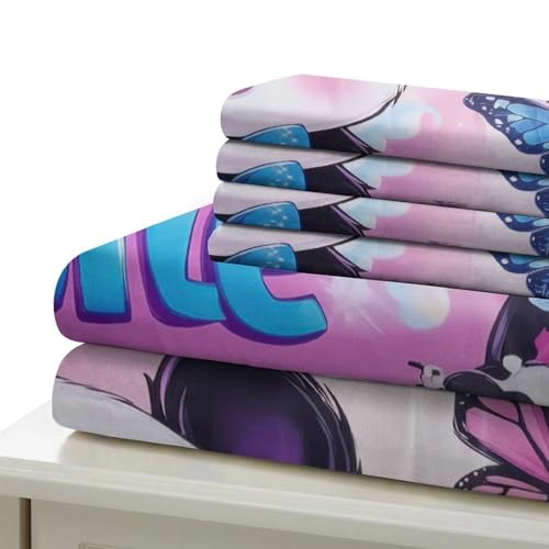 Parure de lit hibou fermeture éclair super douce pour literie double
