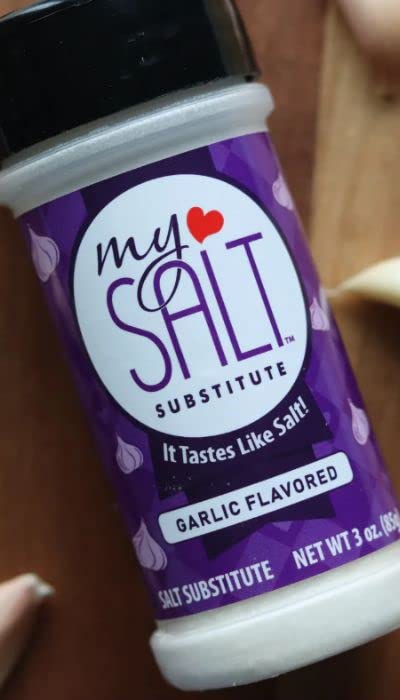 MySALT Garlic Flavored Salt Substitute - Great for Sprinkling on Steamed Veggies, Rubbing on Meat and Poultry and Seasonings