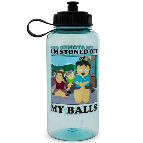 Silver Buffalo South Park Randy Marsh Plastic Water Bottle With Spill-Resistant Sports Cap Lid | Holds 34 Ounces