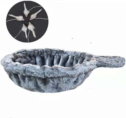 SHENGOCASE 13.2" Grey Basket Lounger Hammock Bed for Cat Tree Tower Replacement, 5-Pack Hanging Toys with Elastic Strings, Cat Tree Accessories Hammock Attachment (Grey)