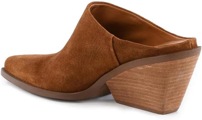 Western Slip On Mules Pumps for Women Closed Pointed Toe Chunky Stacked Block Heel Cowboy Cowgirl Clogs