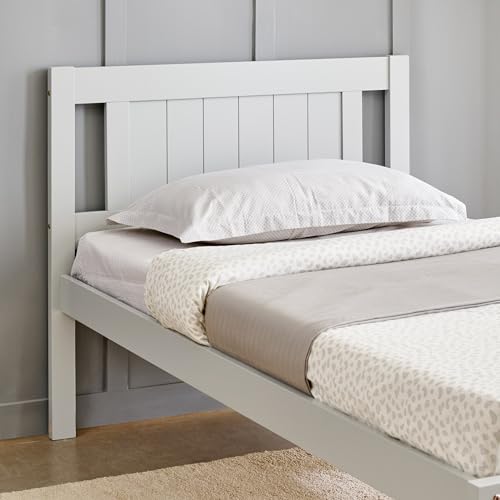 Image of Home Centre | Helios Taylor Lyra Single Bed | Solid Wood | Grey