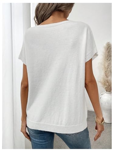 Image of GORGLITTER Women's Bow Sweater Vest Tops Short Sleeve Cute Knit Tops Casual Lightweight Summer Vacation Going Out Outfits