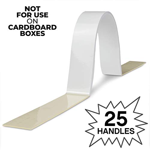 Longchain Adhesive Carry Handle, Adhesive Carrying Handle Strap, Use As Carry Strap For Moving Boxes, Stick On Handle For Carrying Items, 30 Pound Carry Load, 25 Handles Included, Strong Adhesive #TOP3