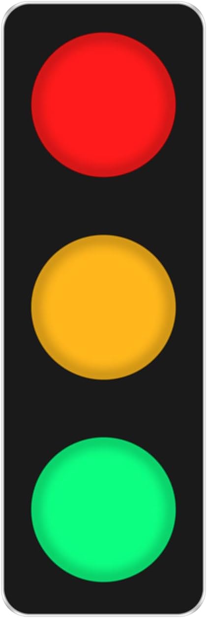 BBMI Remote Control Traffic Light, Red Yellow Green LED Wall Lamp, Aluminum Style Traffic Lamp, DC9-12V(with Plug).