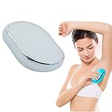 痛みのない物理的な脱毛脱毛器、クリスタル脱毛器、ポータブル脱毛剥離ツール、女性と男性の顔の脚の腕と体のための軽量脱毛装置 (銀)