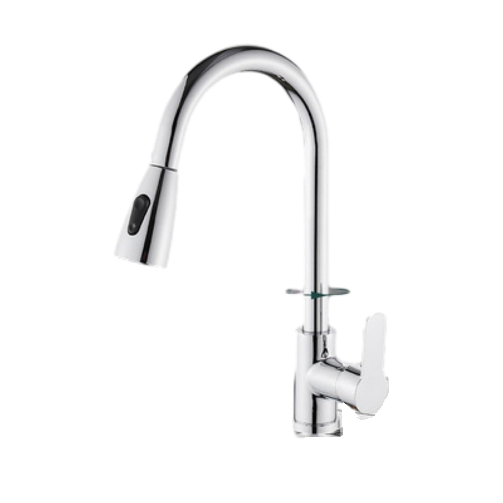 ZYCHSJXA Kitchen Tap All-Copper Faucet Hot and Cold Swivel Pull-Out Vegetable Sink Splash-Proof B Silver Double Water Outlet