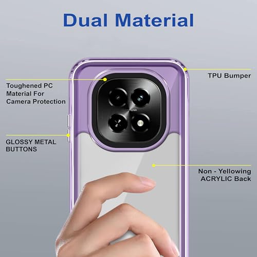 Image of Zapcase Back Case Cover for Realme C63 5G | Compatible for Realme C63 5G Back Cover | Case Cover with Camera Protection | (TPU + PC | Translucent Purple)