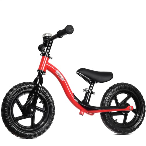 Image of KRIDDO Toddler Balance Bike 2 Year Old, Age 24 Months to 5 Years Old, Early Learning Interactive Push Bicycle with Steady Balancing, Gift Bike for 2-5 Boys Girls, Red