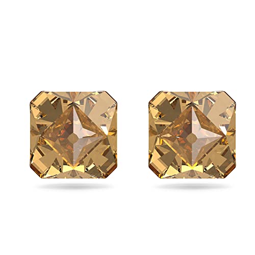 Swarovski Boucles d'oreilles Ortyx, clous d'oreilles taille pyramide et placage de ton or, jaune