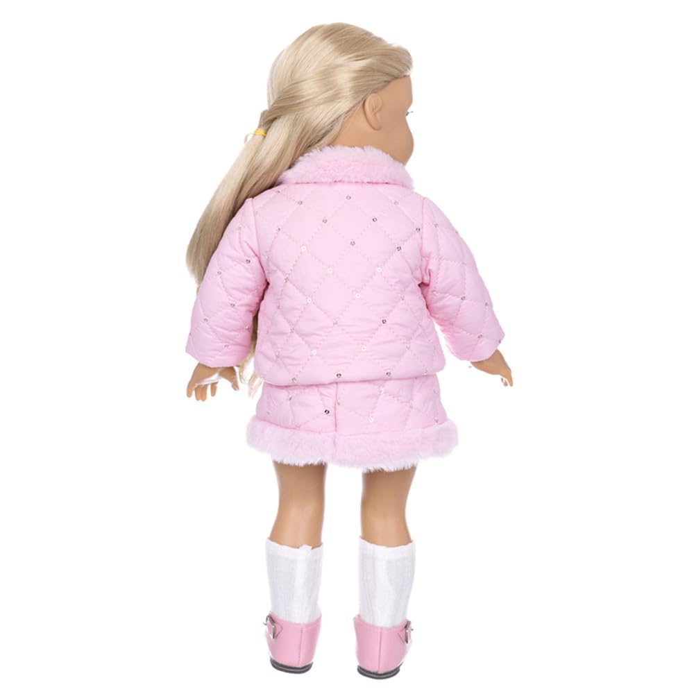 NIXNUT Doll Clothes Winter Outfit Cotton Coat Jacket Pants Skirt Suit for American Girl Doll 18 inch, free size - Image 2