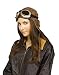 Fun World Men's Aviator Cap with Goggles, brown Standard