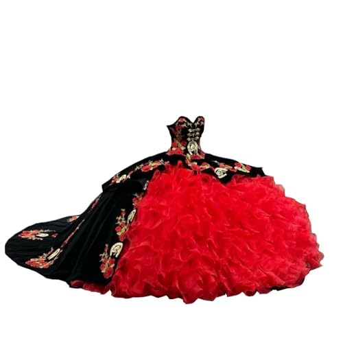 Velvet Organza Ruffles Floral Flowers Appliques Masquerade Ball Gowns Quinceanera Dresses Sweet 15 Girls Off Shoulder 2025