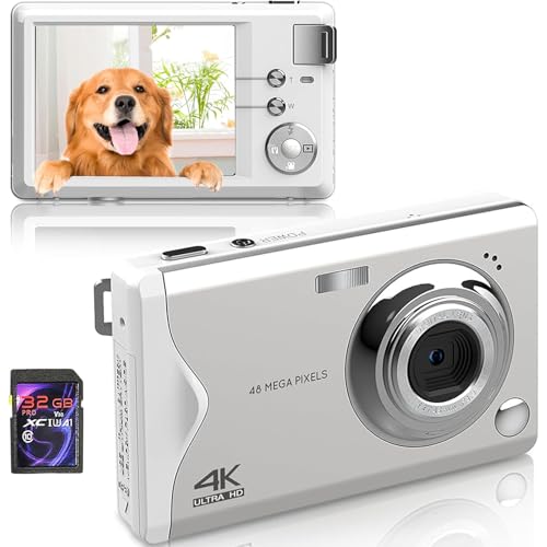 Appareil photo numérique 4K blanc idéal pour immortaliser vos voyages en famille