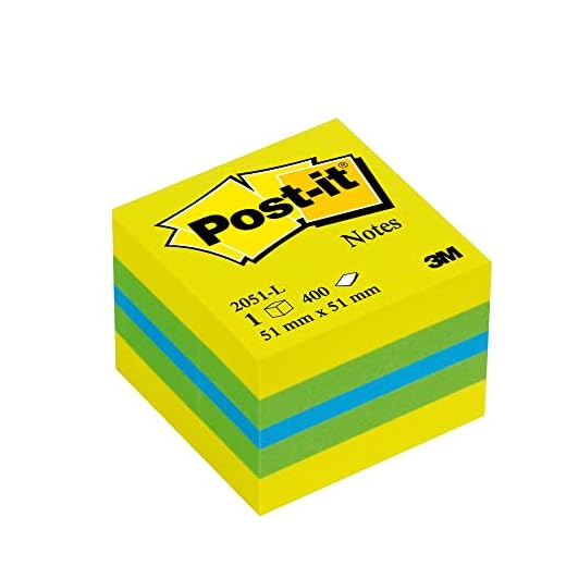 Post-it 2051-L Lappar, Gul, 51 x 51 mm, Paket med 400 Ark