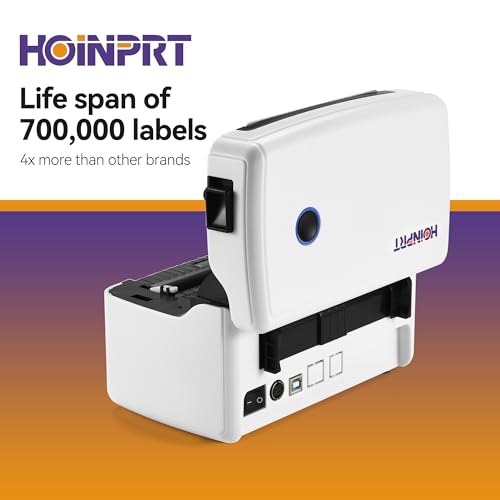 Image of Thermal Label Printer 4x6 - USB Shipping Label Maker for Small Business - High-Speed, Inkless, Label Printer for USPS, Amazon, Etsy, Shopify - Windows Compatible (White)