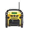 DeWalt accu- en netradio/bouwplaatsradio (DAB(DAB(+)/FM stereo/FM, voor 10,8-18 V, 3,5 mm Aux ingang voor het afspelen van externe apparaten, robuuste behuizing, 1,8 m kabel), DCR020