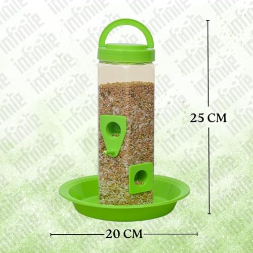 Image of Bird Feeder Water & Food Tray with Nest | Hanging Balcony Bird Feeder for Home Garden | Attracts Sparrows, Parrots, and More - Ideal for Outdoor Use (Food Feeder)