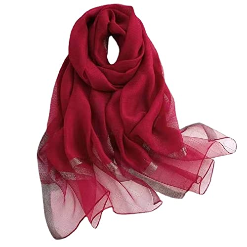 Pañuelo de mezcla de seda, pañuelo de playa de verano para mujer, chal fino