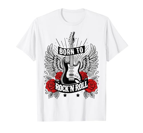 Born To Rock Lets Rock Vintage Retro Rock & Roll Rock Concert T-Shirt