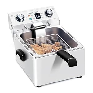 Deep Fryer – South Base Commercial Electric Deep Fryer With Basket, Temperature and Time Adjustable For Fried Chicken, French Fries, Wings,230V,2800W（2.65Gal）