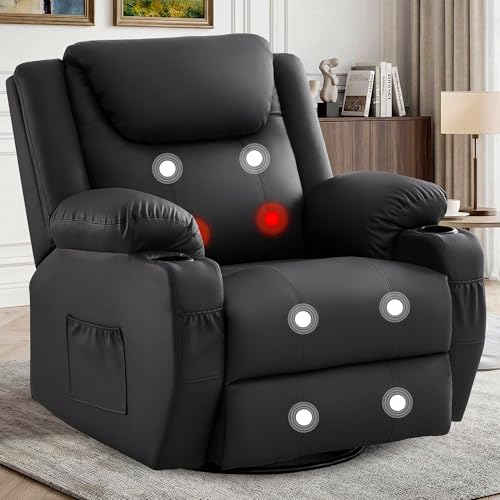 Korser Oversized Recliner Chair, 360° Swivel Recliner for...