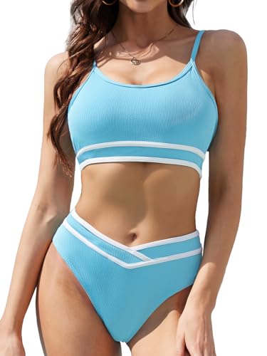 Amazon.com: Scacto Women's High Waisted Bikini Sets High Cut