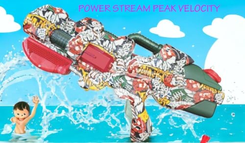 Image of High Pressure Holi Pichkari Electric Water Gun, Automatic Squirt Gun with 300Cc Excellent Range 25-32 Feet - (Magzine) for Kids and Adults Pool Party (Power Stream)