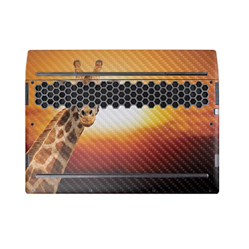 Image of MightySkins Carbon Fiber Skin Compatible With Alienware M17 R5 (2022) Full Wrap Kit - Sunset Giraffe | Protective Durable Textured Carbon Fiber Finish | Easy To Apply & Change Styles | Made in the USA