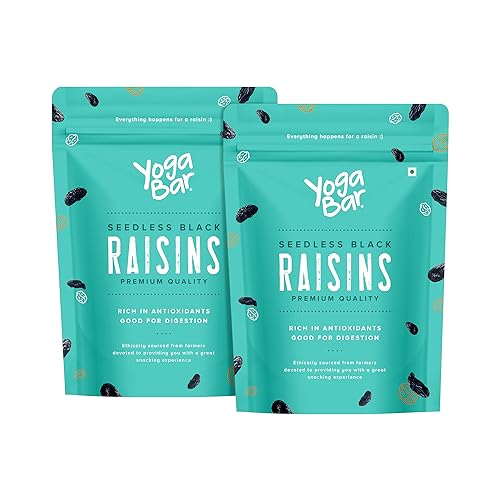 Image of YogaBar Premium Black Raisins 1kg | Kishmish | Munakka Dry Fruit|Source of Fibre