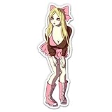 Sexy Asian Pin Up Girl Anime - 5' Vinyl Sticker - for Car Laptop I-Pad - Waterproof Decal