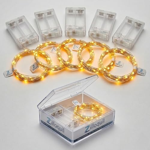 Image of Pack of 5 / 3Mtr / 30 LED's Battery Operated Magic Fairy String /Strip Light with Copper Wire for DIY Lights for Festival, Indoor /Outdoor, Home Decoration (WW /Fairy String Light)