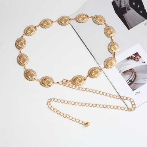 Western Belts for Women Cowgirl, Chain, Concho, western jewelry, Gold Waist Chain, Waist, Country, for Dress and Jeans, Suitable for Tourism, Beach Festivals, Holidays, or Simple Daily Outfits2
