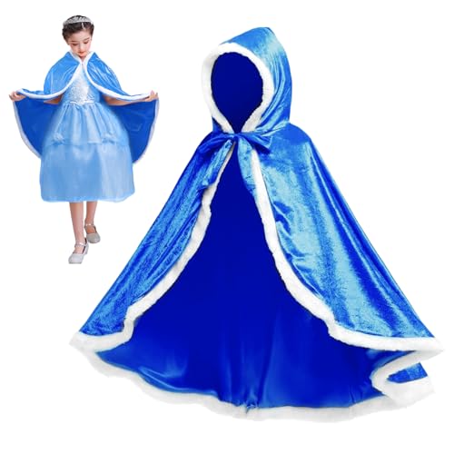 Dwafill Prinzessin Umhang Prinzessinnen Blau Cape, Kinde Mädchen...