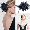 KSJEHW Broche Plume Vintage, Broches de Fleurs Fantaisie Broches pour Femmes Accessoires Vestimentaires Style Élégant comme Cadeau pour Femme(Noir #2
