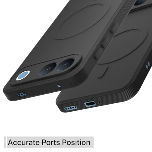 Image of Outlouders Back Cover for Vivo S2 5G | Soft Matte Silicone | Slim Fit | Magnetic-Safe Logo Design (Magnetic-Safe Not Compatible) | Shockproof | Camera Protection Bumper Case (Black)