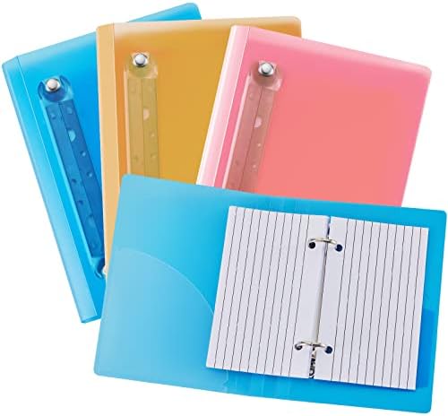 3 Pcs Index Card Binder Book with Dividers, 50 Sheet Each, Flash Cards Notebook Index Card Filing Products for Classroom Office Supplies, Pink, Blue, Yellow (3 x 5 Inch)