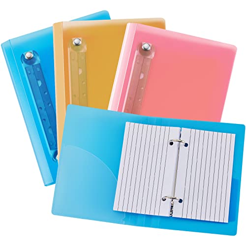 3 Pcs Index Card Binder Book with Dividers, 50 Sheet Each, Flash Cards Notebook Index Card Filing Products for Classroom Office Supplies, Pink, Blue, Yellow (3 x 5 Inch)