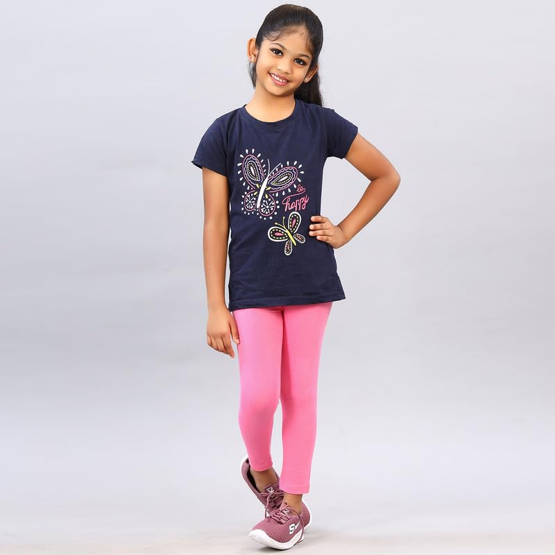 Image of ZION Leggings for Girls - Cotton Regular Fit Ankle Length | Soft & Comfortable | Perfect for Every Occasion - School, Play & Beyond | Multiple Sizes & Colors