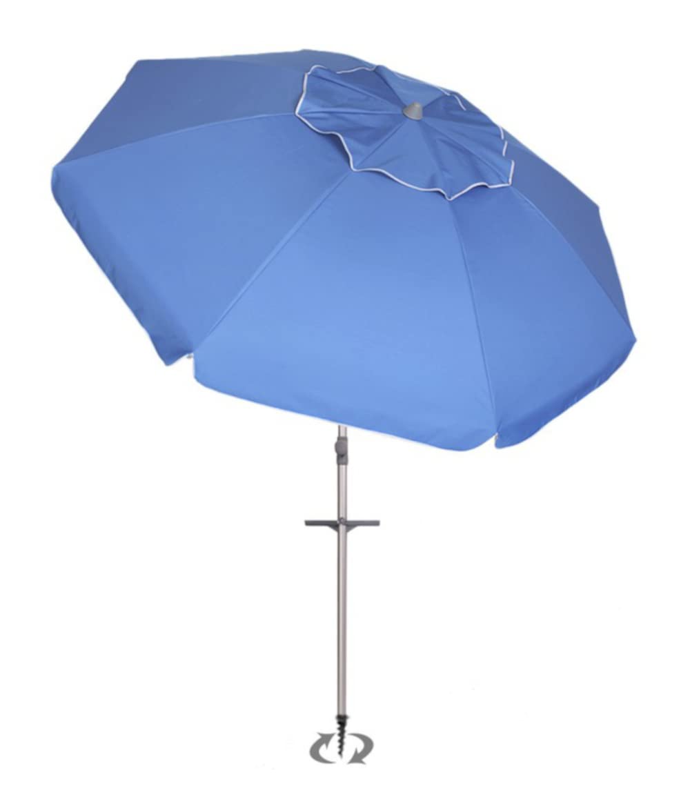 eacommerce Ombrellone Mare da Spiaggia in Alluminio Inclinabile con Picchetto 220 cm Colore Blu
