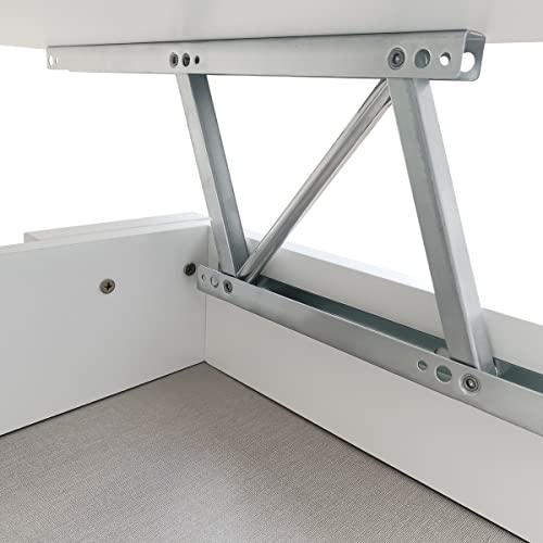 Table de salon convertible et relevable blanche pour gagner de l'espace - 7