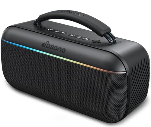 Image of dbsono Portable Bluetooth Speaker Wireless, 100W Peak, Bluetooth 6.0, Black | SoundPulse 2.0, Bass Boost, USB-C Audio, Multi-Speaker Pairing, Waterproof, TWS stereo for indoor and outdoor listening