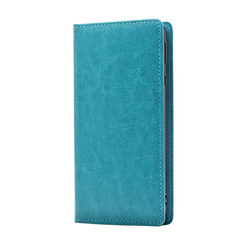 ノーブランド品 スマホケース BASIO4用 KYV47対応 ケース 手帳型 スリムカラー ベルト無し (ターコイズブルー/slim) 手帳型ケース マグネット