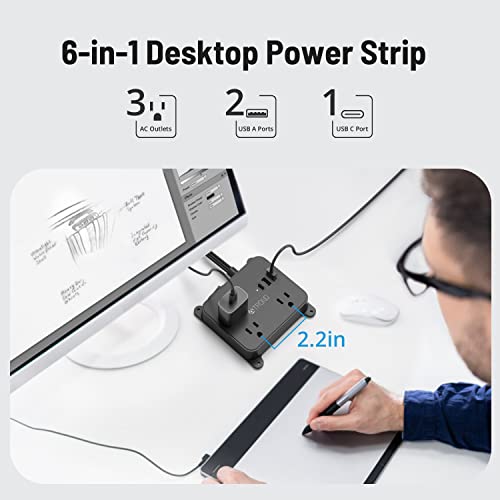 Image of TROND 13 Widely-Spaced Outlets Expansion with 4 USB Ports & TROND Ultra Thin Extension Cord with 2 USB-A and 1 USB-C Port
