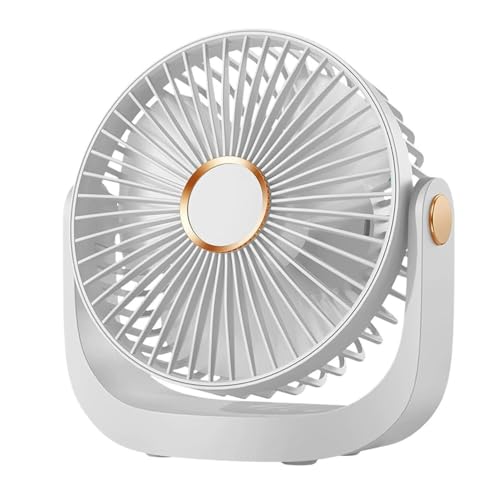 Ventilador de mesa con luz,Ventilador USB,Ventilador de mesa silencioso,batería recargable USB de 4000 mAh, 5 velocidades y rotación de 360°,para dormitorio, oficina, camping ventilador portatil