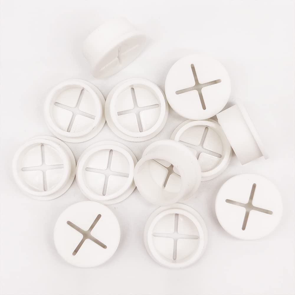 6 Pcs White Silicone Cable Grommets - 20mm Inner Hole Cover For Desk Wire Management-1150872