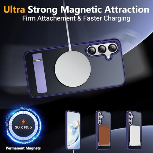 Image of SPIDERCASE Magnetic for Samsung Galaxy S25 Plus Case, [3 Stand Ways][ Military Grade Drop Protection] with Invisible Stand Shockproof Slim Case for Samsung Galaxy S25 Plus 6.7 inch, Purple